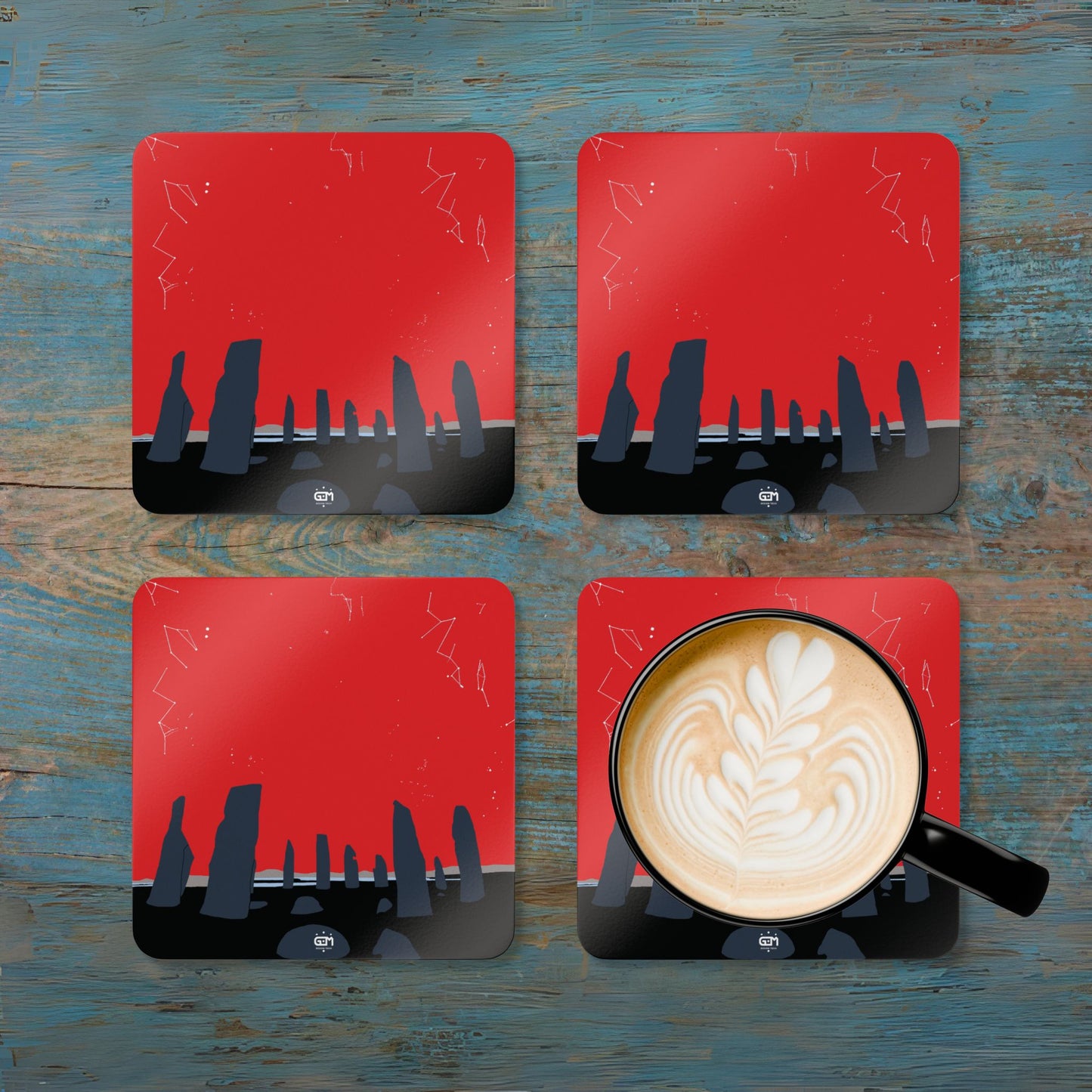Scotland Art Cork Coaster Set - Silhouettes