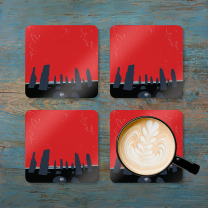 Scotland Art Cork Coaster Set - Silhouettes