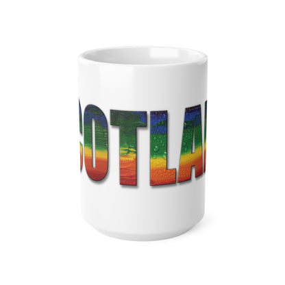 Scotland Lettering Pride Rain Mug, White