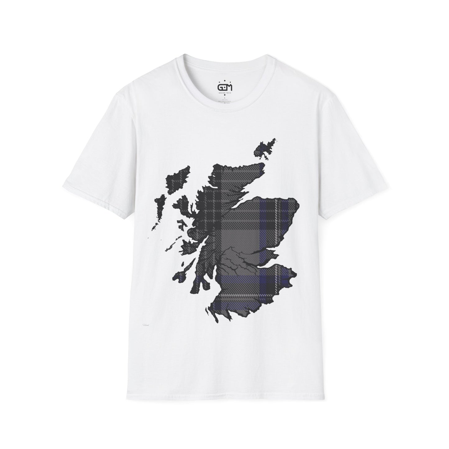 Scotland Tartan Map Softstyle Unisex T-Shirt, Hood Tartan, Various Colours