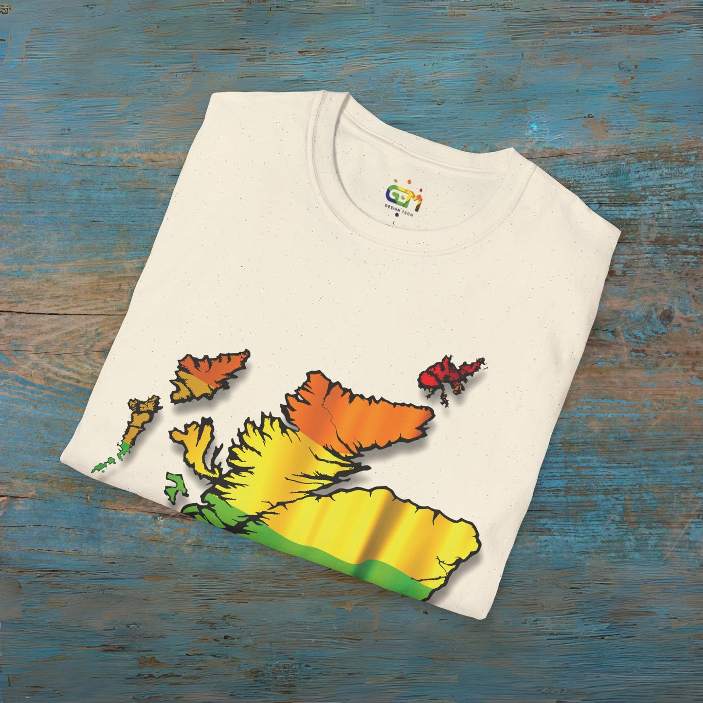 Pride Flag Scotland Map Unisex T-Shirt, Various Colours