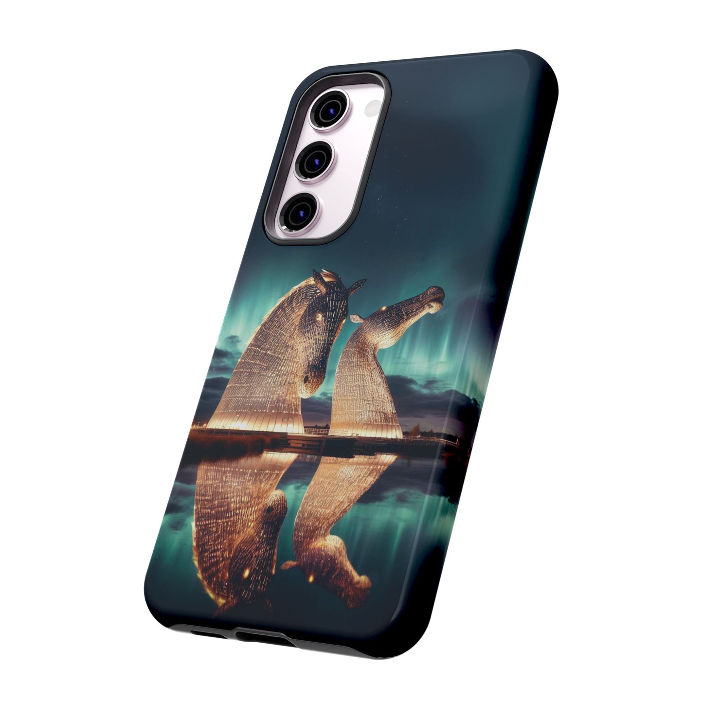 Kelpies Northern Lights Art Variant Phone Case, Scotland, Samsung