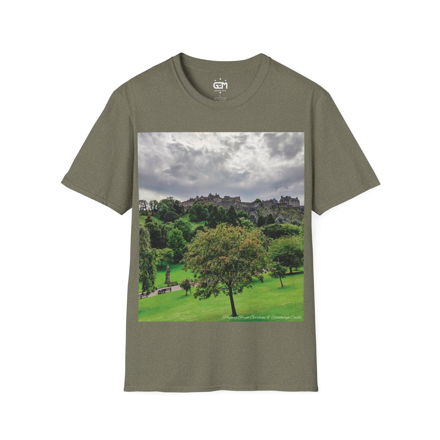 Princes Street Gardens & Edinburgh Castle Photo Softstyle T-Shirt, Unisex Tee, Various Colours