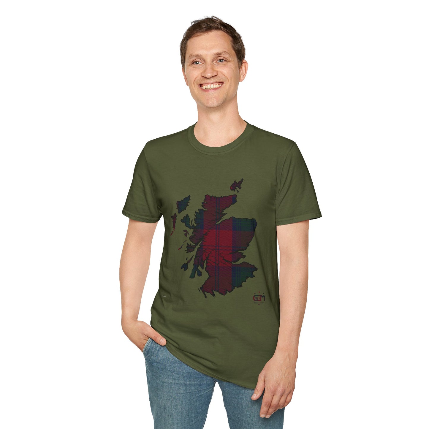 Tartan Scotland Map Softstyle Unisex T-Shirt - Lindsay Tartan Tee