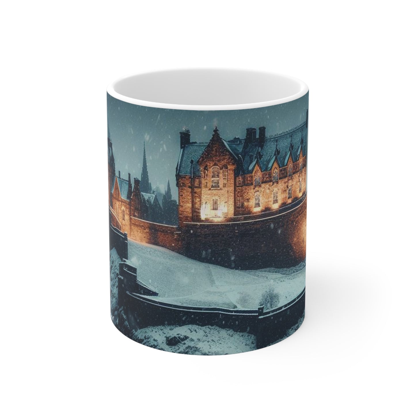 Edinburgh Castle in Winter Mug, Coffee Cup, Tea Cup, Scottish Art, Scottish Landmarks, Scottish Nature, White