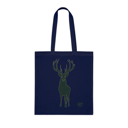 Reversible Scotland Tartan Stag Cotton Tote Bag - Kennedy Tartan