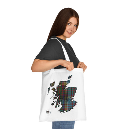 Reversible Scotland Tartan Map Cotton Tote Bag - Anderson Tartan