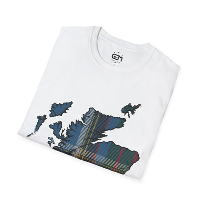 Scotland Tartan Map Softstyle Unisex T-Shirt, Anderson Old Tartan, Various Colours