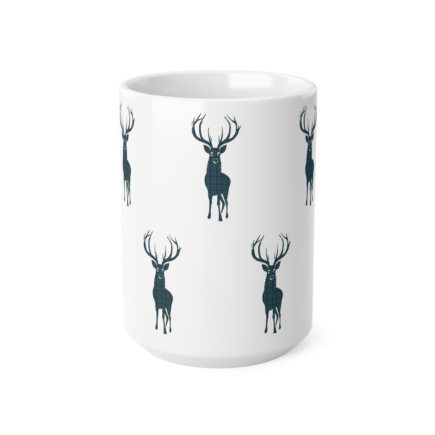 Tartan Stag Mug - Keith Tartan, Coffee Cup, Tea Cup, Scotland, White