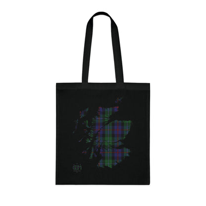 Reversible Scotland Tartan Map Cotton Tote Bag - Argyle Tartan