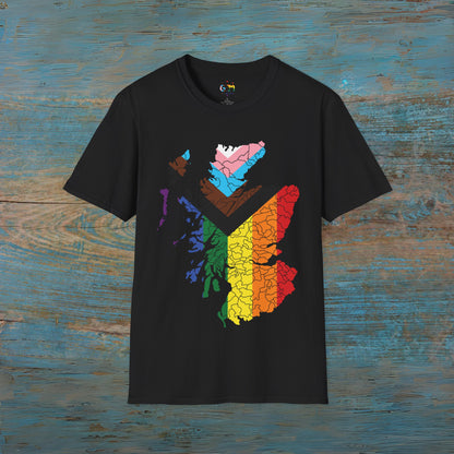 Scotland has PRiDE Progress Clan Regions Map Unisex T-Shirt, Various Colours