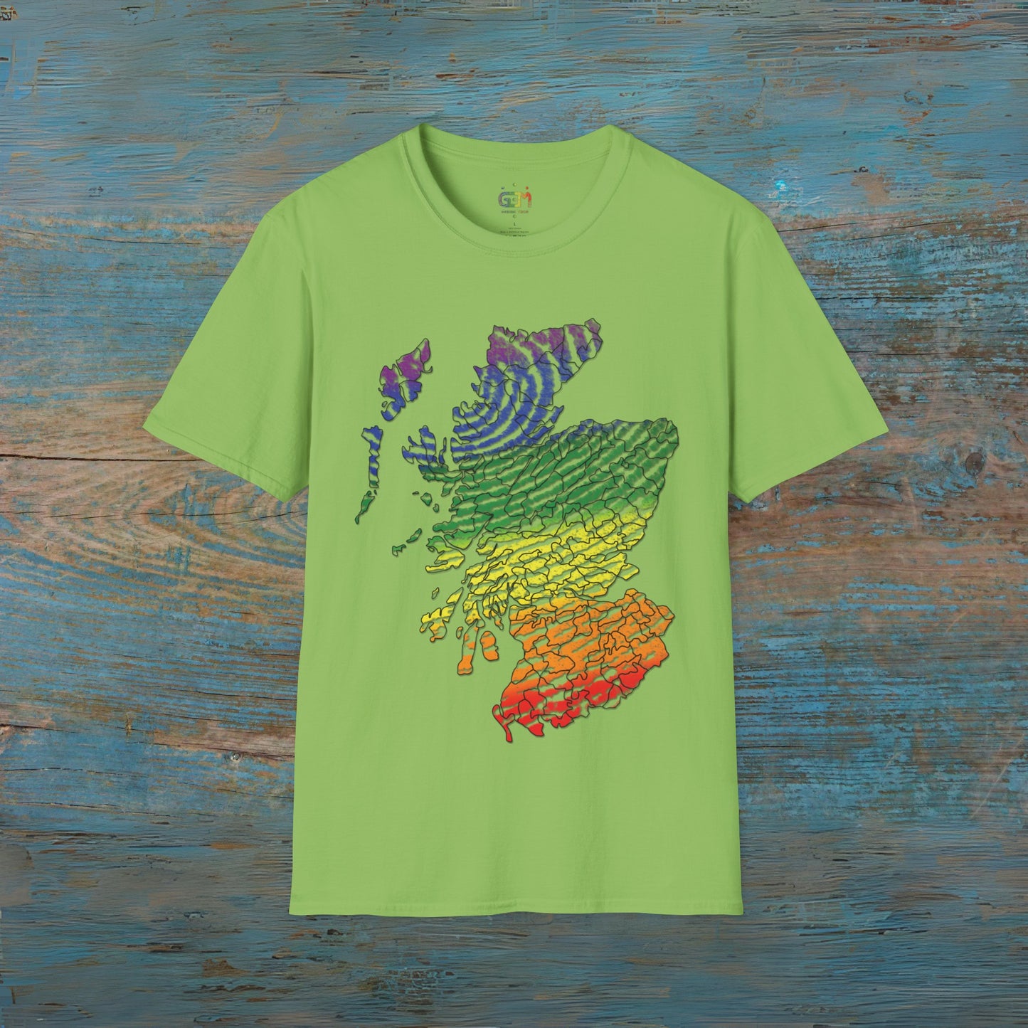 Pride Fingerprint Clan Regions Scotland Map Unisex T-Shirt, Various Colours