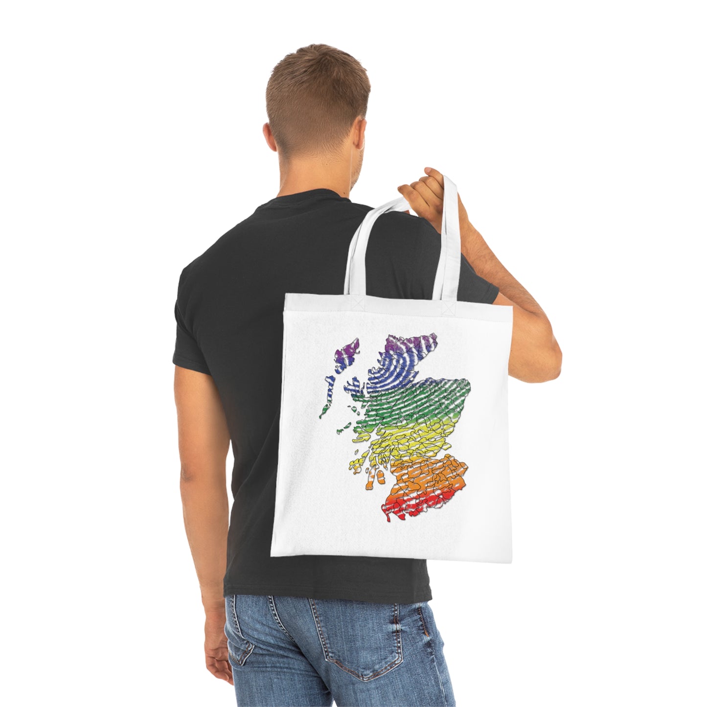 Scotland Pride Fingerprint Clan Map Cotton Tote Bag