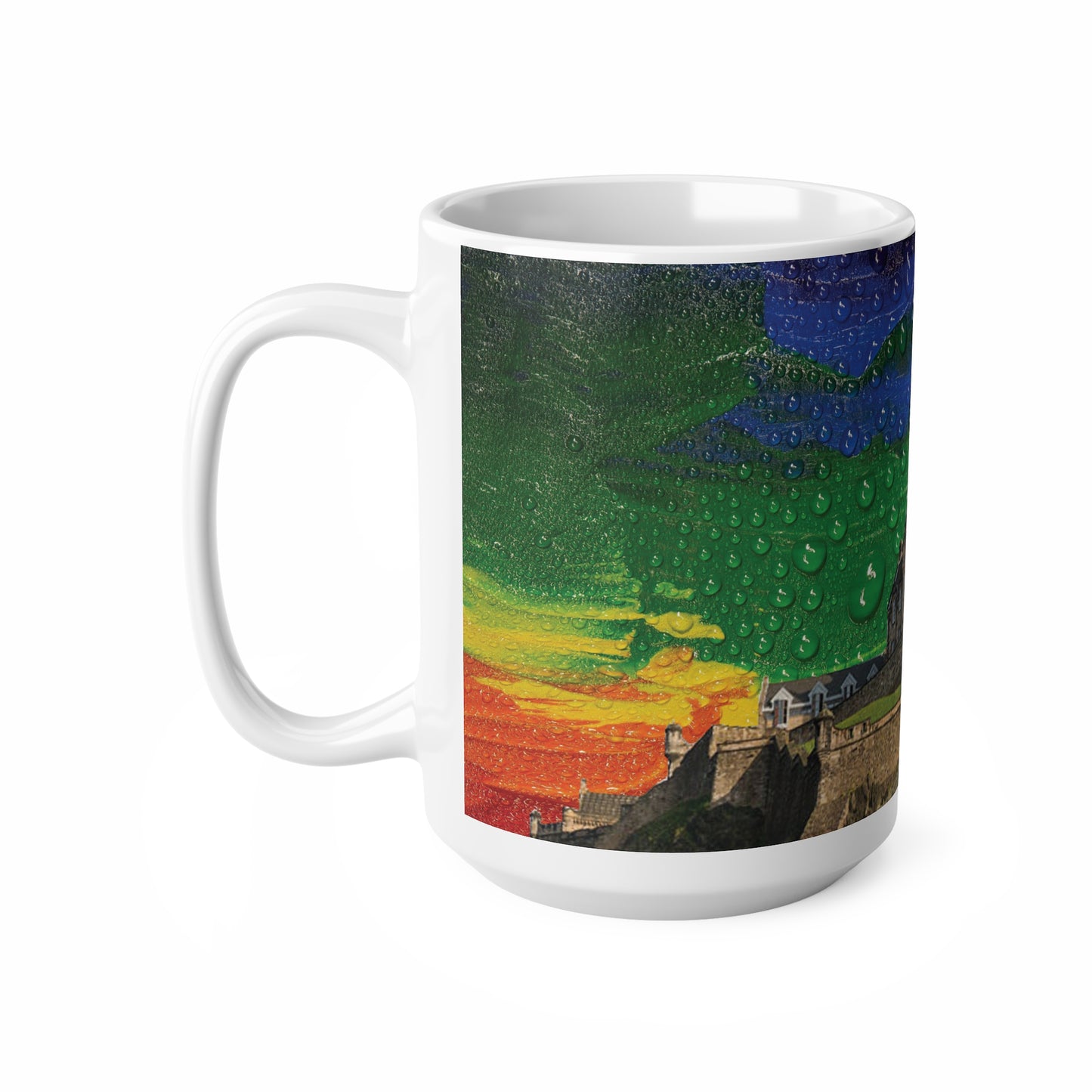 Edinburgh Castle Pride Rain Sky Photo Mug, White