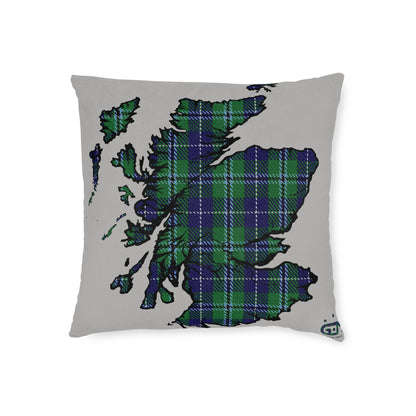 Reversible Square Cushion : Stag / Scotland Map - Douglas Tartan, Various Sizes