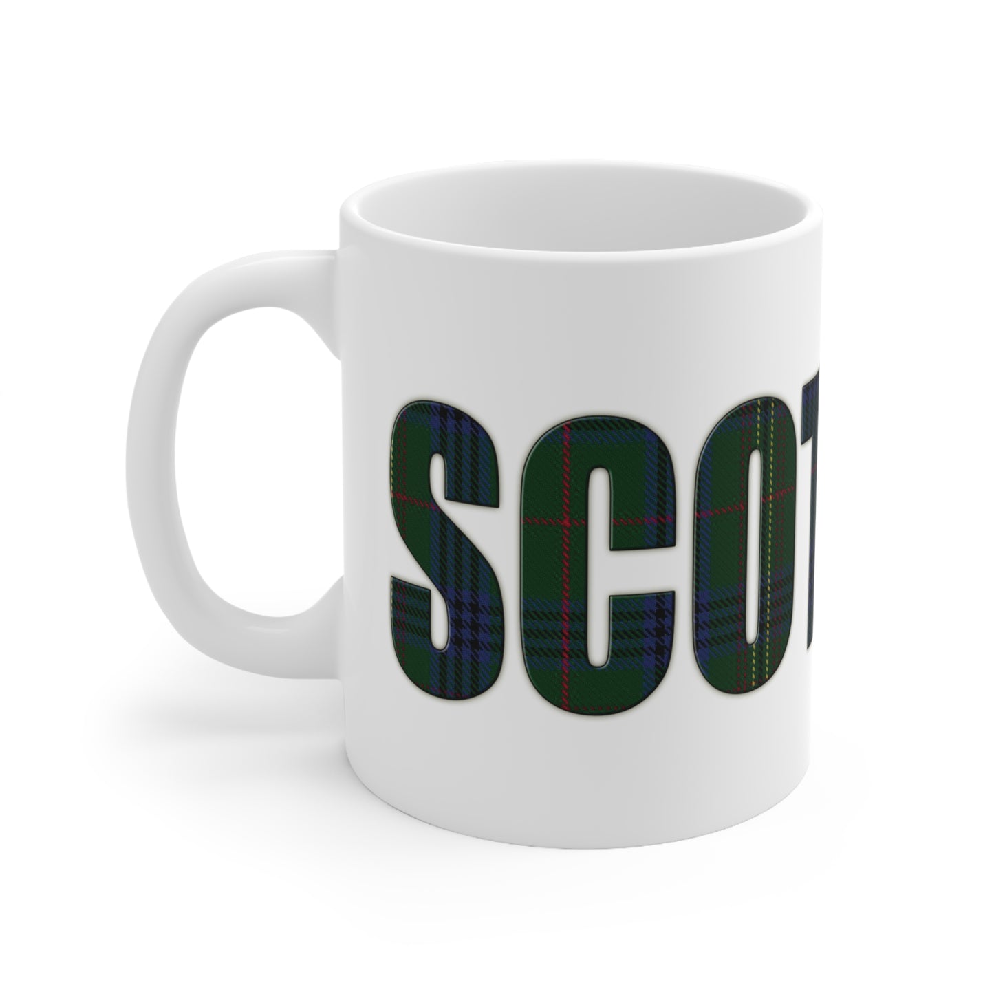 Scotland Tartan Mug - Kennedy, Coffee Cup, Tea Cup, Scotland, White