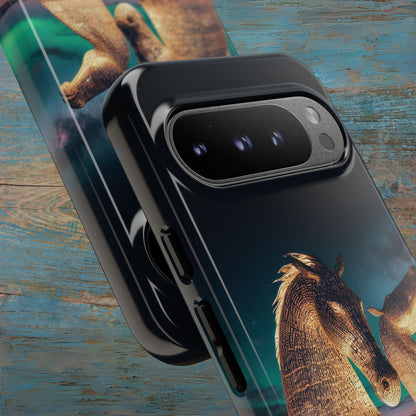 Kelpies Northern Lights Art Phone Case, Scotland, Google