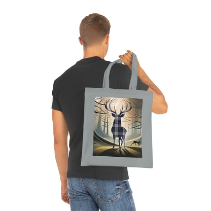 Reversible Scotland Tartan Stag Cotton Tote Bag - Argyle Dress Tartan