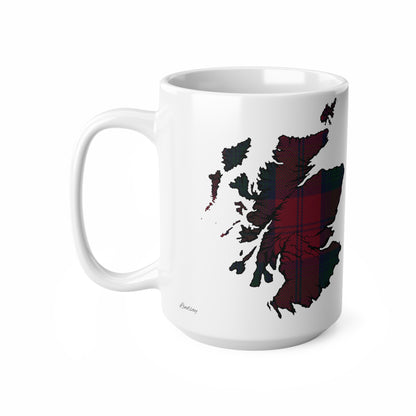 Lindsay Tartan Scotland Map Mug, Coffee Cup, Tea Cup, Scotland, White