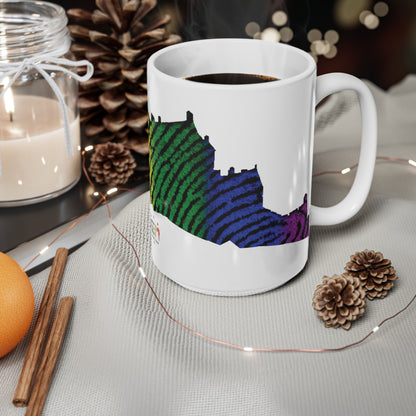 Edinburgh Castle Pride Fingerprint Art Mug, White