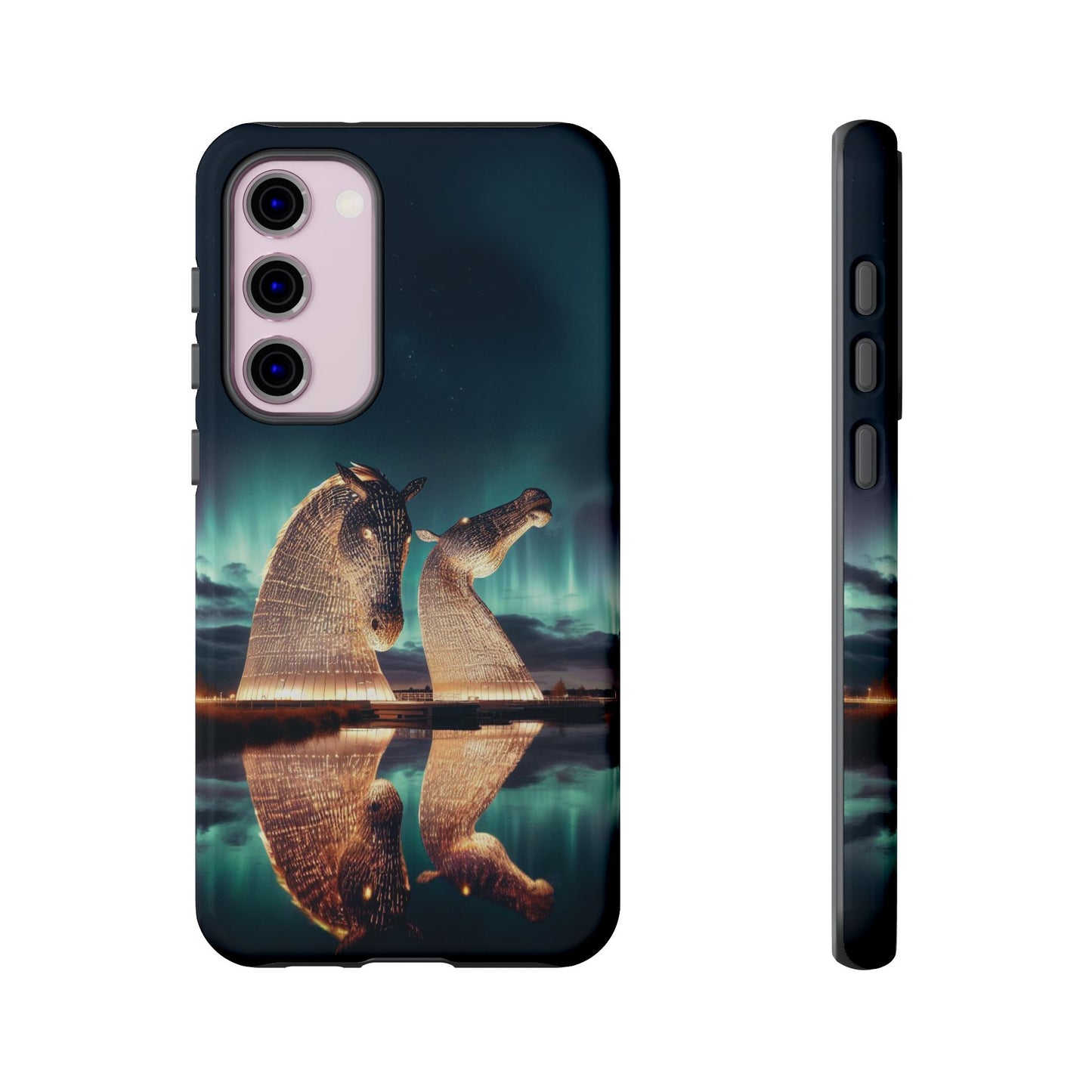 Kelpies Northern Lights Art Variant Phone Case, Scotland, Samsung