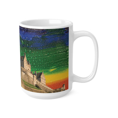 Edinburgh Castle Pride Rain Sky Photo Mug, White