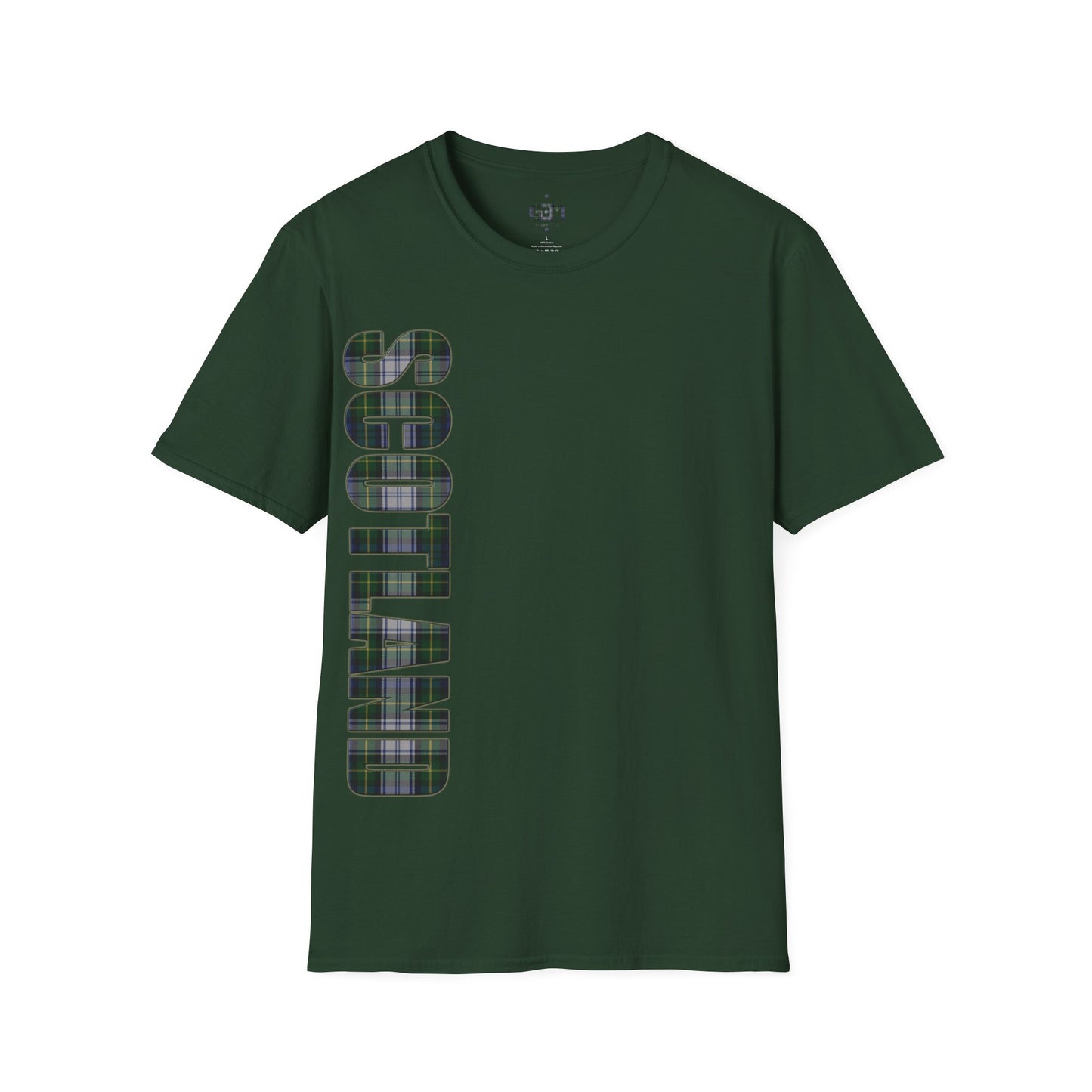 Scotland Lettering Gordon Dress Tartan Softstyle T-Shirt, Unisex Tee, Various Colours