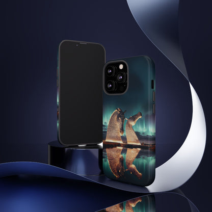 Kelpies Northern Lights Art Variant Phone Case, Scotland, Apple