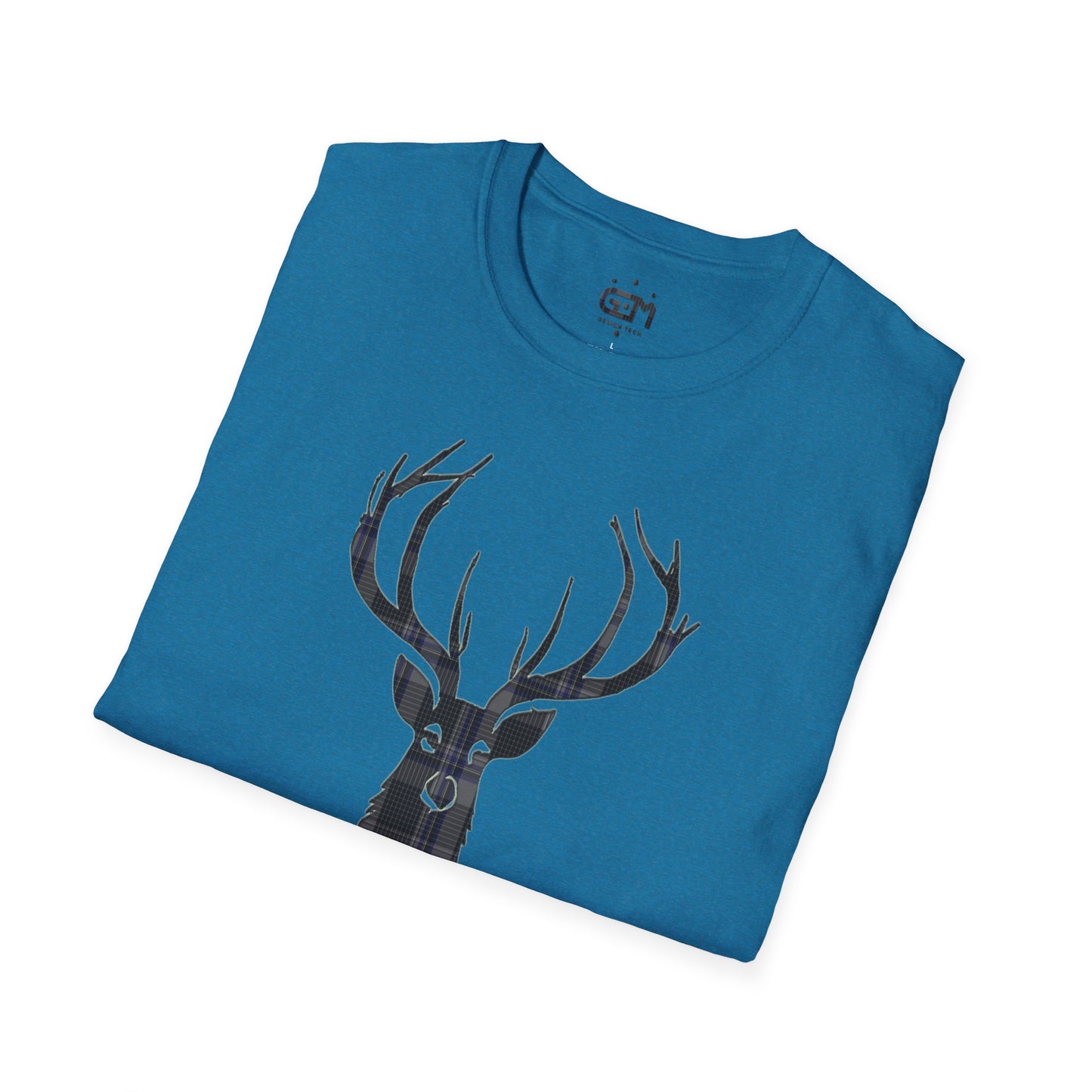 Tartan Stag Softstyle T-Shirt - Hood Tartan, Unisex Tee, Scottish Scenery, Various Colours