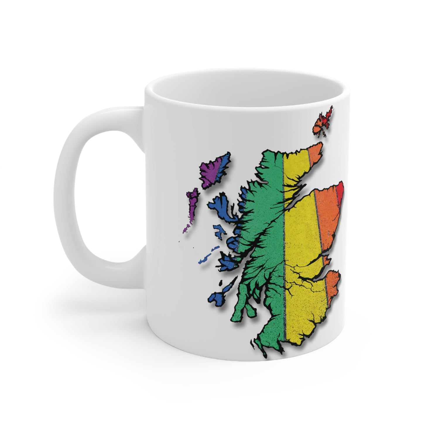 Scotland Map Pride Road Mug, White