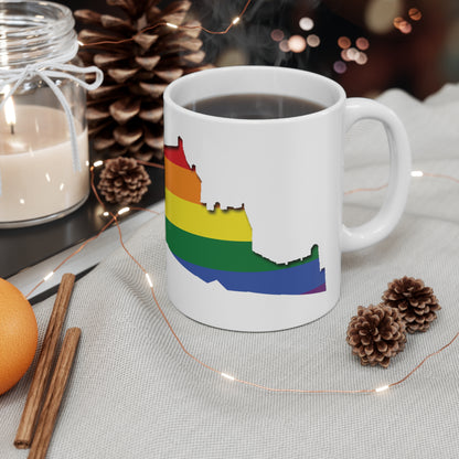 Edinburgh Castle Pride Progress Art Mug, White