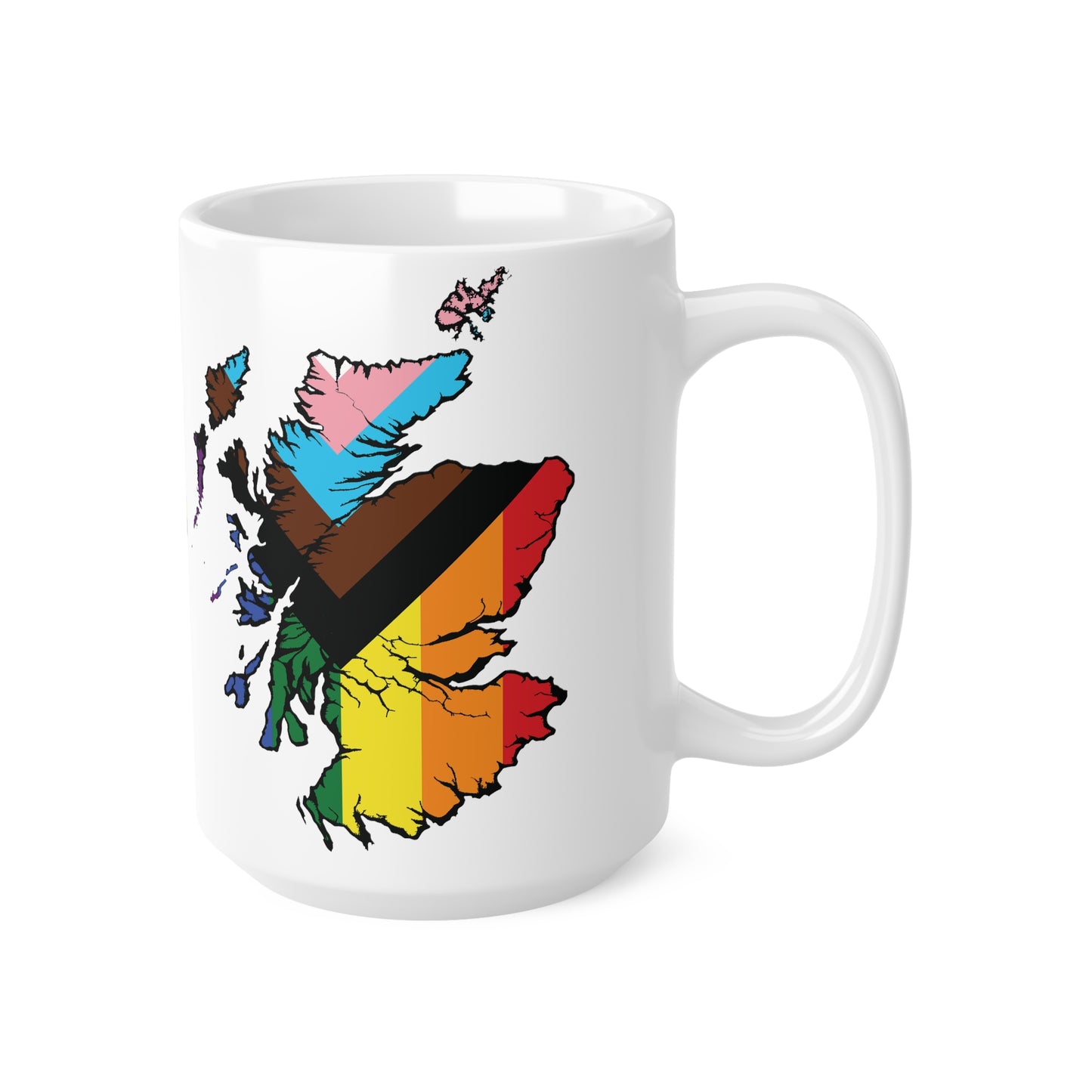 Scotland Map Pride Progress Mug, White