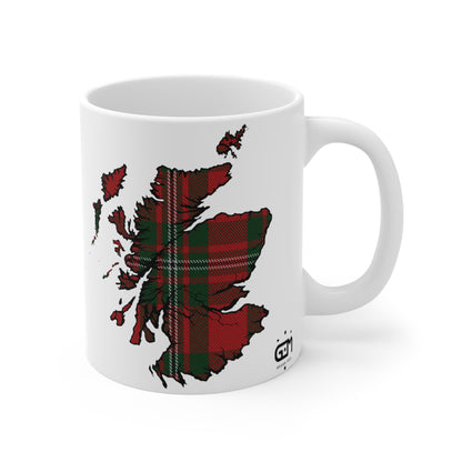 Scotland Map Mug 11oz, MacGregor Tartan