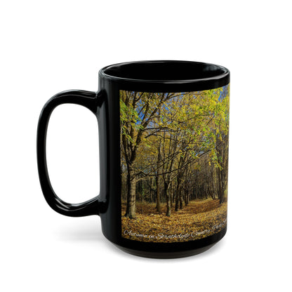 Autumn in Scotland Photo Mug, Coffee Cup, Tea Cup, Scottish Art, Scottish Parks, Scottish Nature, Strathclyde Country Park, Black