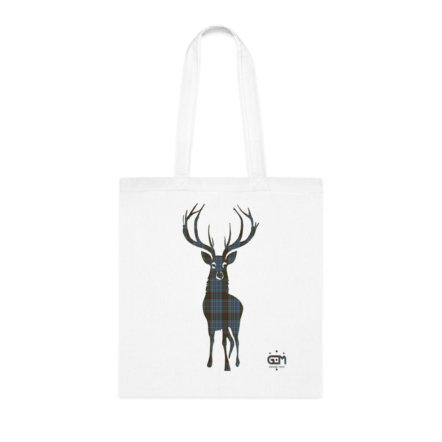 Reversible Scotland Tartan Stag Cotton Tote Bag - Anderson Tartan