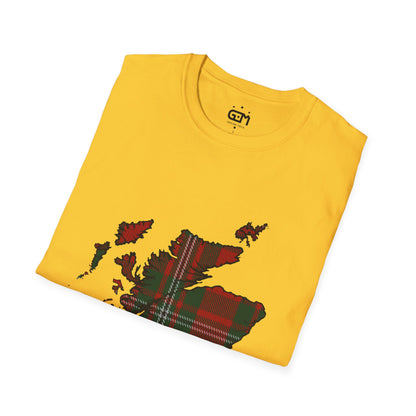 Scotland Tartan Map Softstyle Unisex T-Shirt - MacGregor Tartan Tee