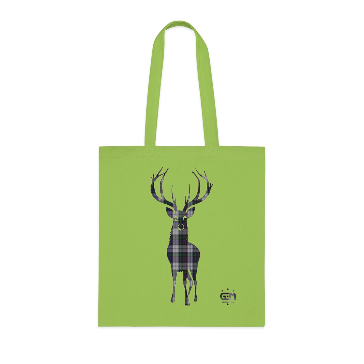 Reversible Scotland Tartan Stag Cotton Tote Bag - Argyle Dress Tartan