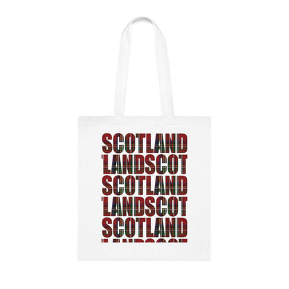 Reversible Scotland Tartan Map Cotton Tote Bag - Stewart Royal Tartan