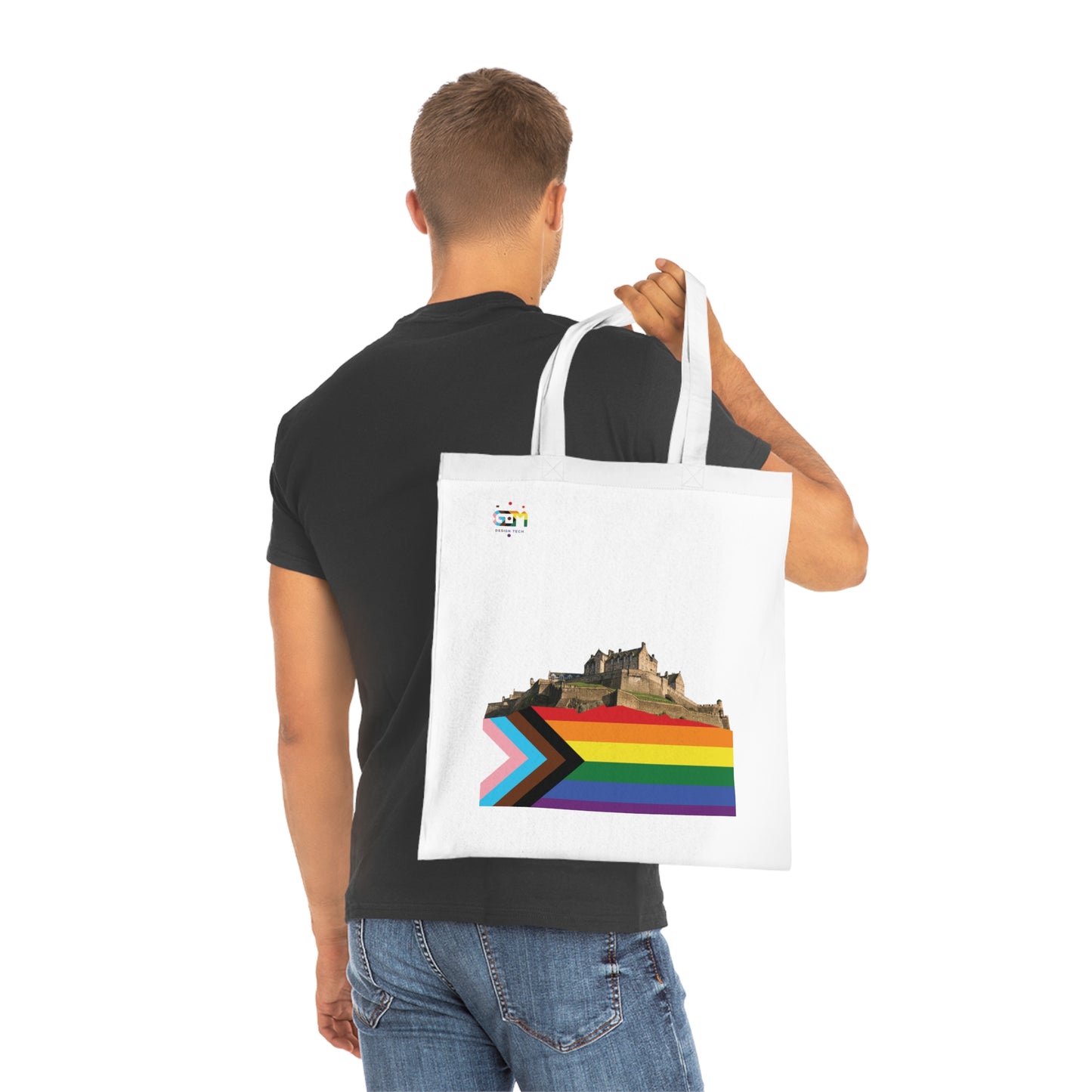 Pride Progress Rock Edinburgh Castle Cotton Tote Bag