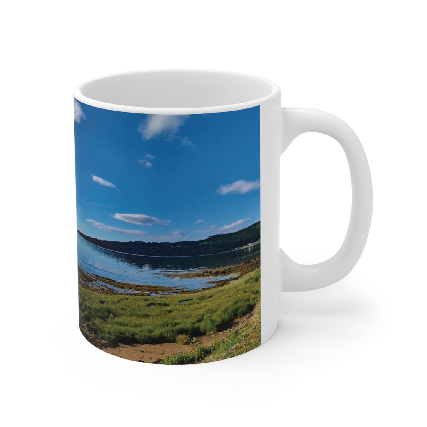 Holy Isle from Arran Photo Mug, White