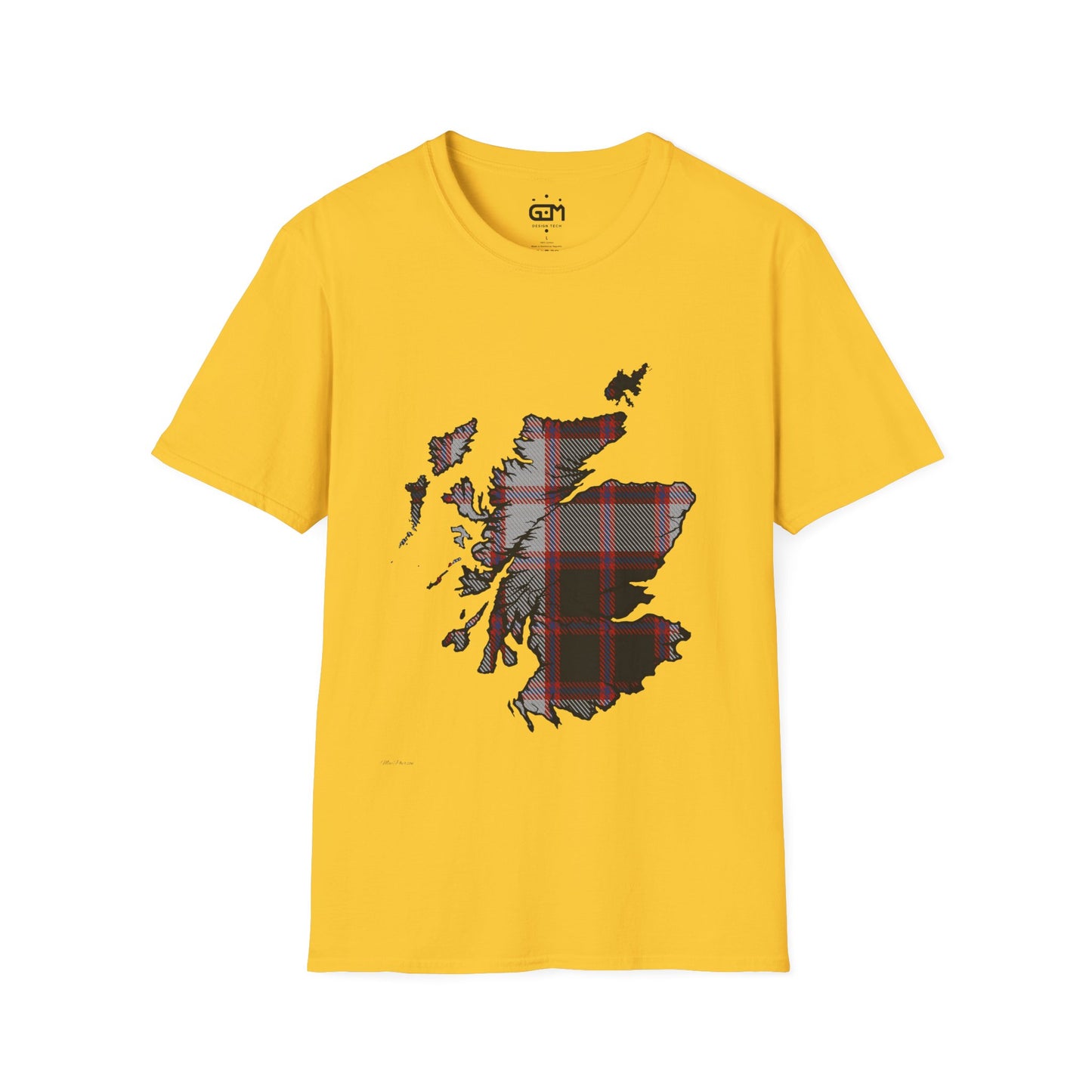 Scotland Tartan Map Softstyle Unisex T-Shirt - MacPherson Tartan Tee