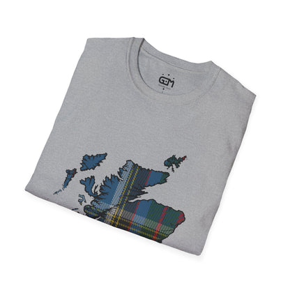 Scotland Tartan Map Softstyle Unisex T-Shirt - Anderson Old Tartan Tee