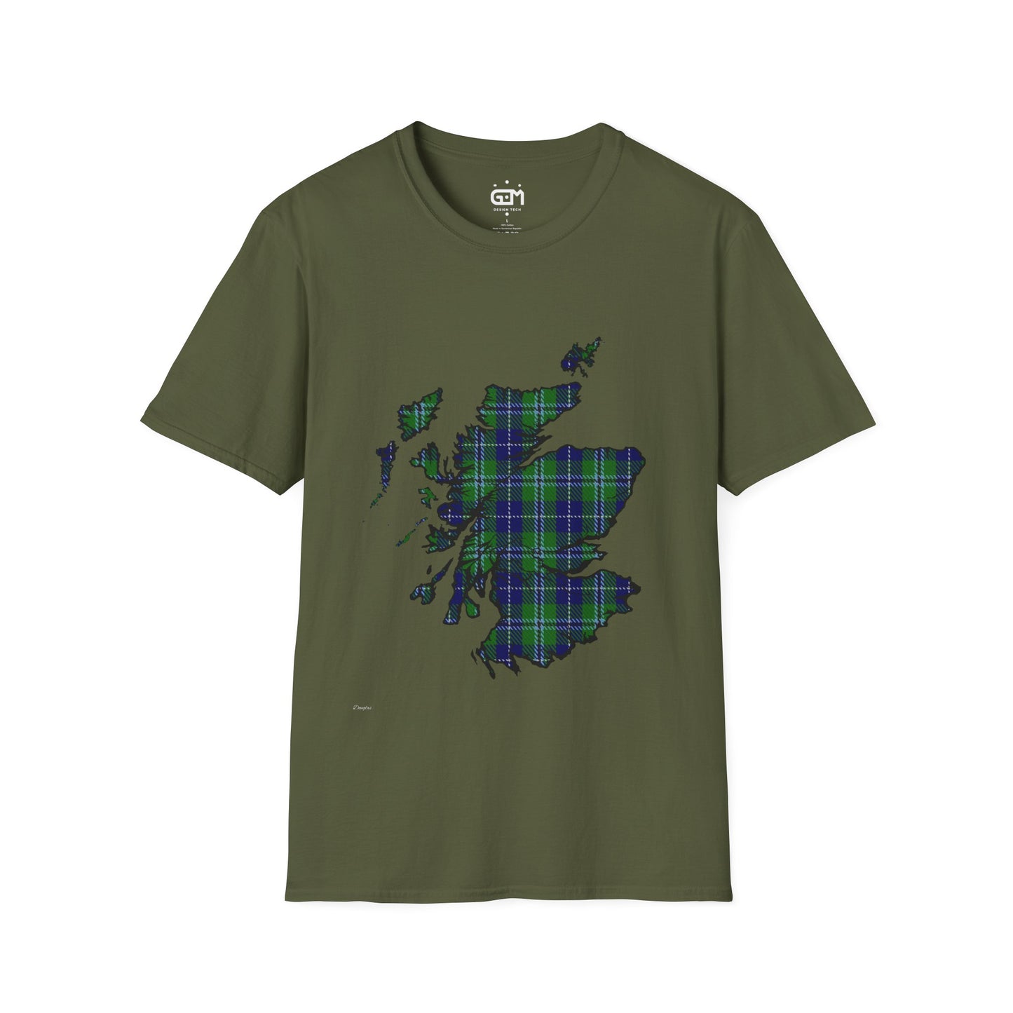 Scotland Tartan Map Softstyle Unisex T-Shirt - Douglas Tartan Tee