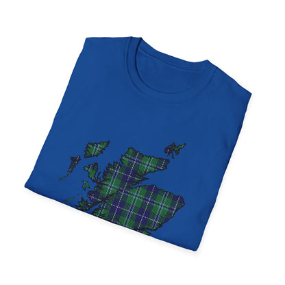 Tartan Scotland Map Softstyle Unisex T-Shirt - Douglas Tartan Tee