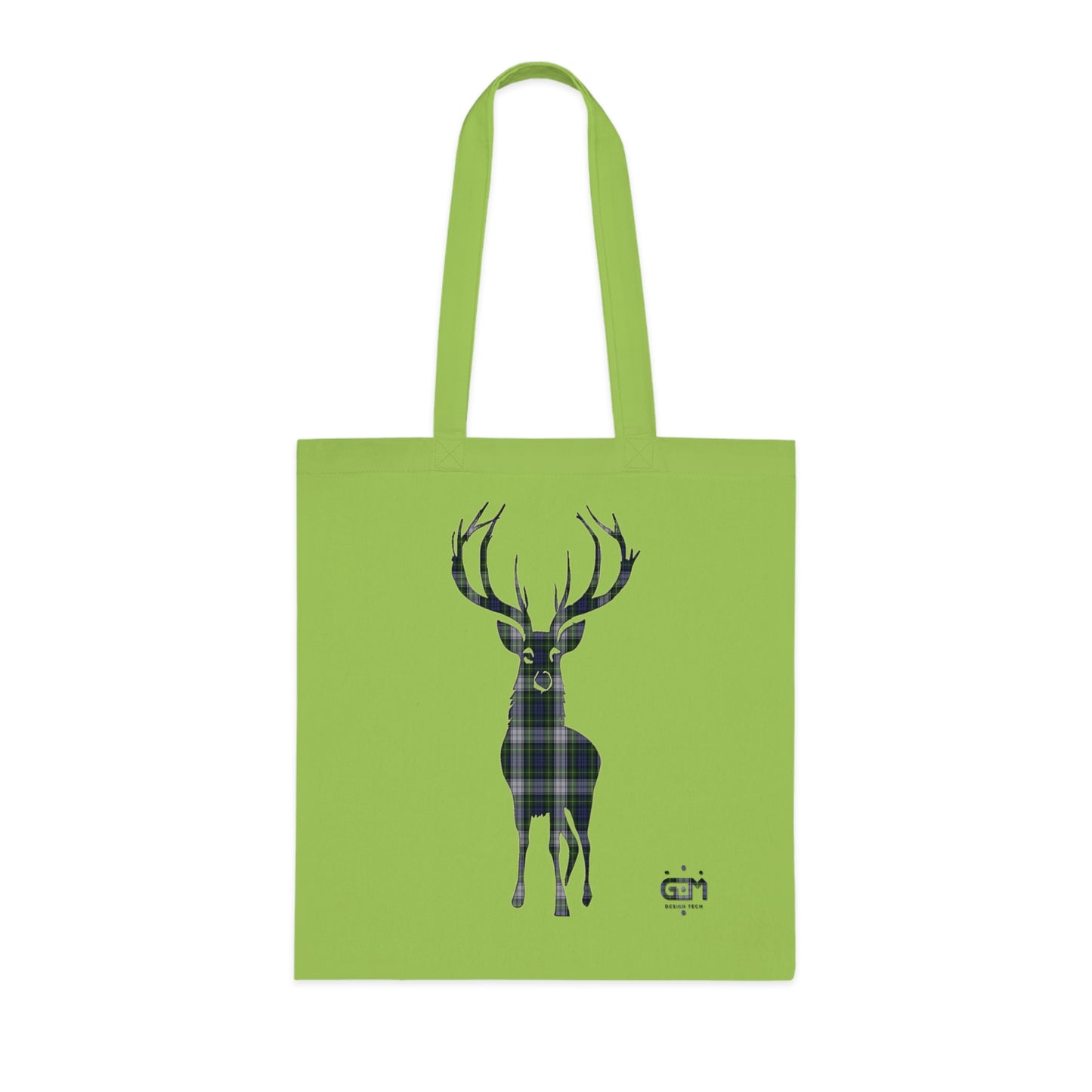 Reversible Scotland Tartan Stag Cotton Tote Bag - Gordon Dress Tartan