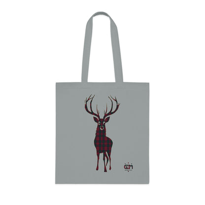 Reversible Scotland Tartan Stag Cotton Tote Bag - Lindsay Tartan