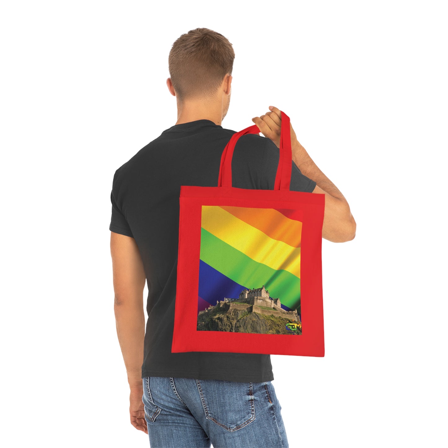 Edinburgh Castle Pride Flag Sky Cotton Tote Bag