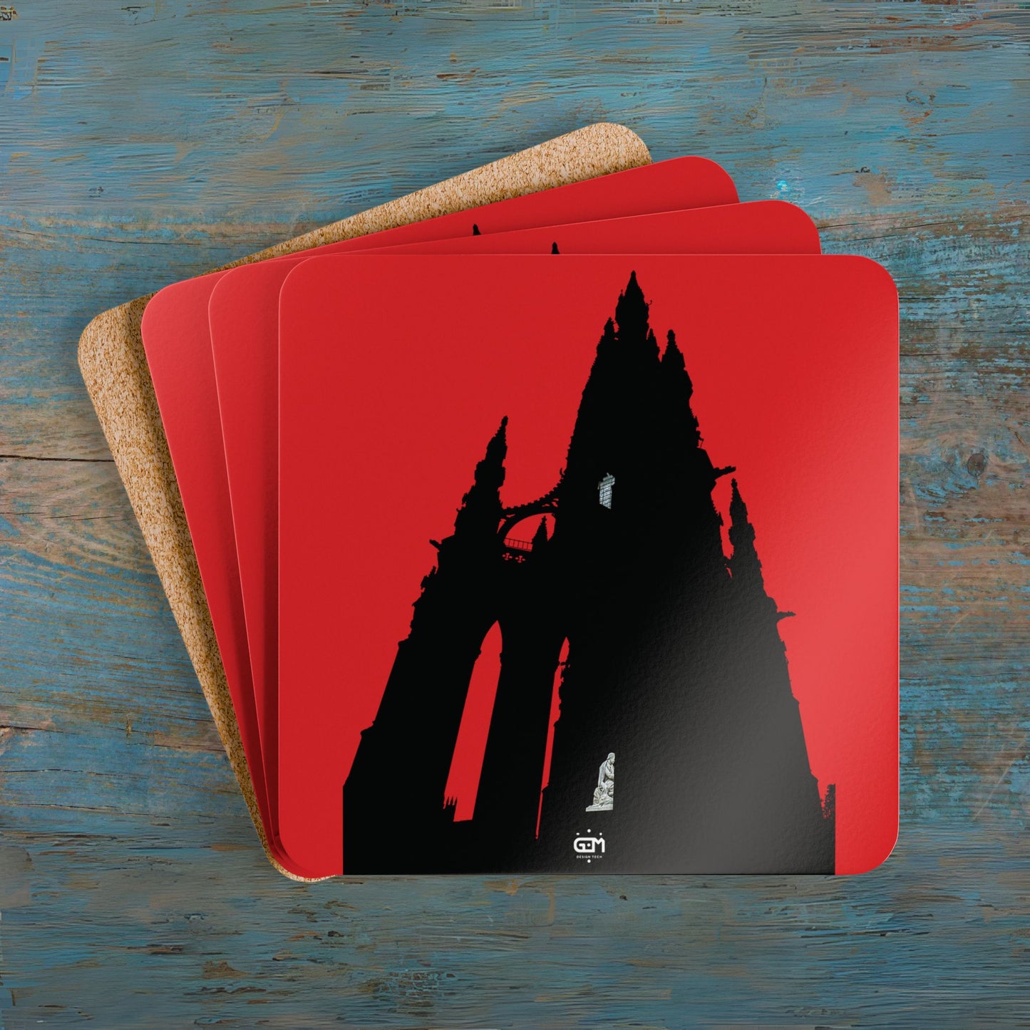 Scotland Art Cork Coaster Set - Silhouettes