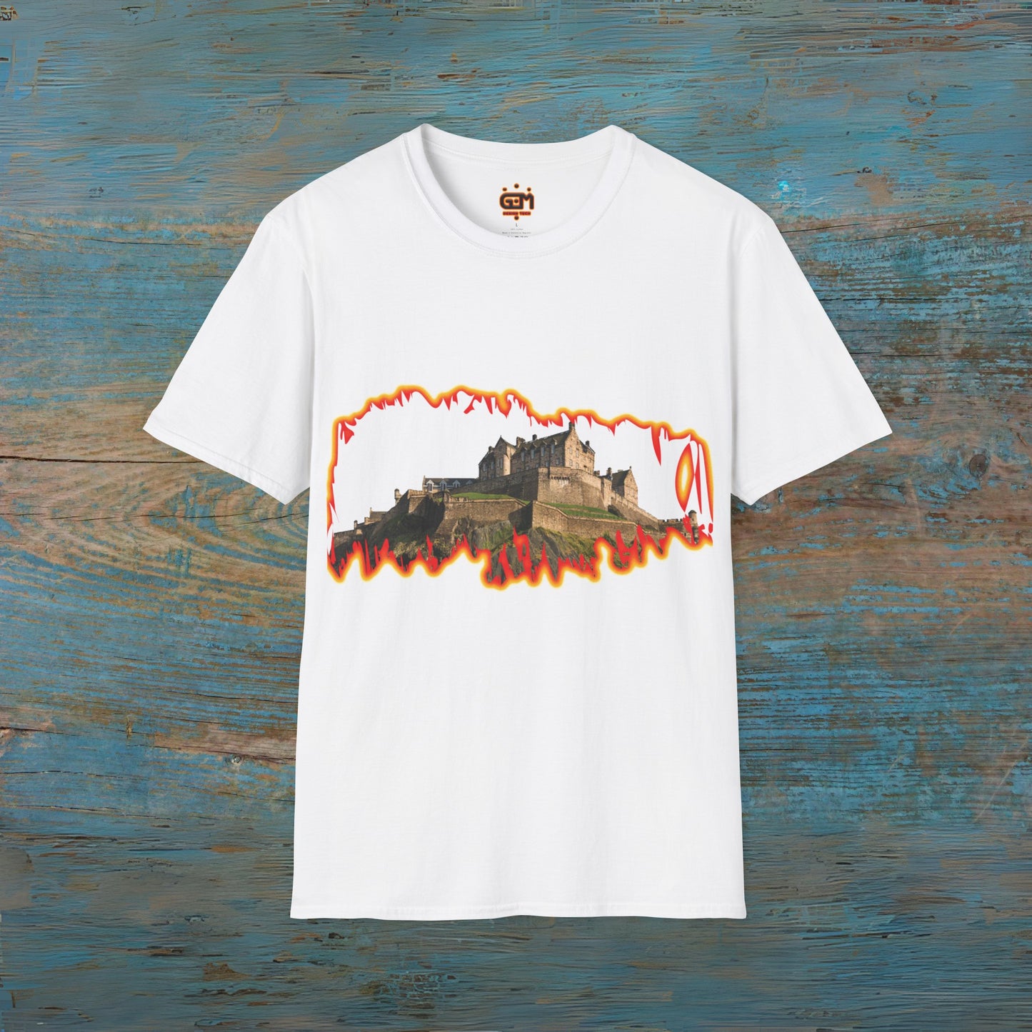 Edinburgh Castle Photo Fire Effect Unisex T-Shirt