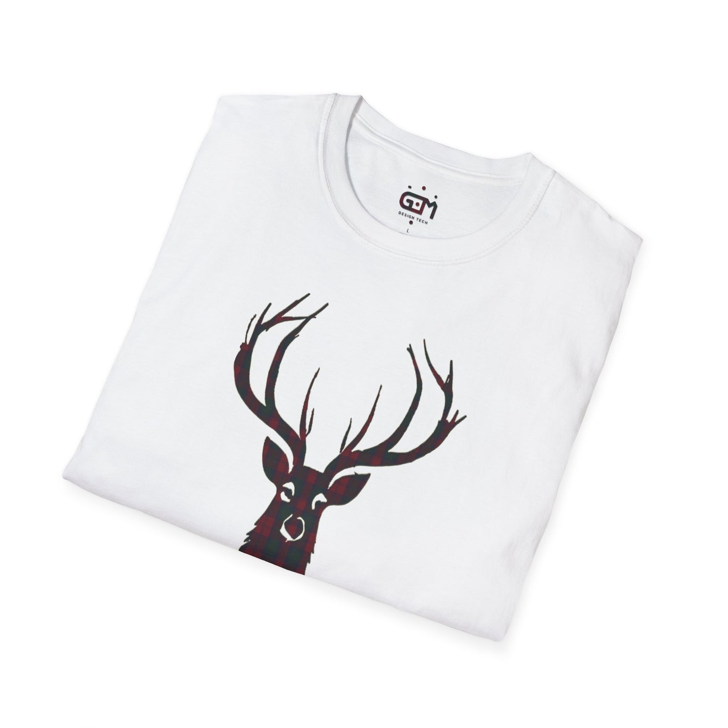 Tartan Stag Softstyle T-Shirt - Lindsay Tartan, Unisex Tee, Scottish Scenery, Various Colours